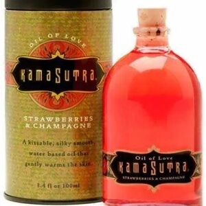 NEW IN TIN Kama Sutra Strawberries & Champagne Oil of Love - Pink Body Oil